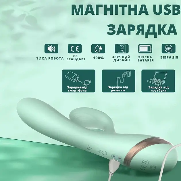 Вібратор I’MCUM Air Lover із функцією збільшення надуванням Зелений (IM-ZDB299) - фото 8