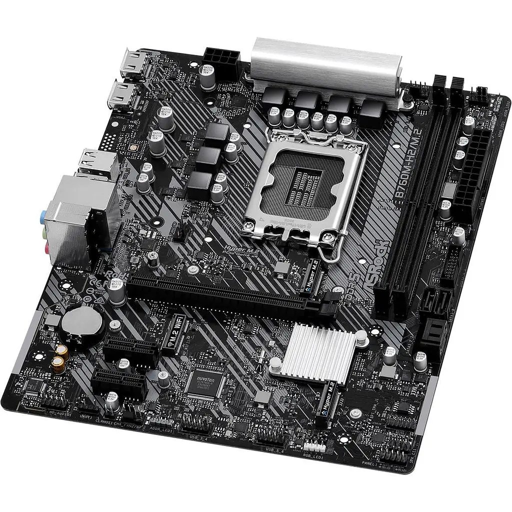 Материнська плата AsRock B760M-H2/M.2 (B760M-H2/M.2) (Socket 1700, Intel B760, Micro-ATX) - фото 3