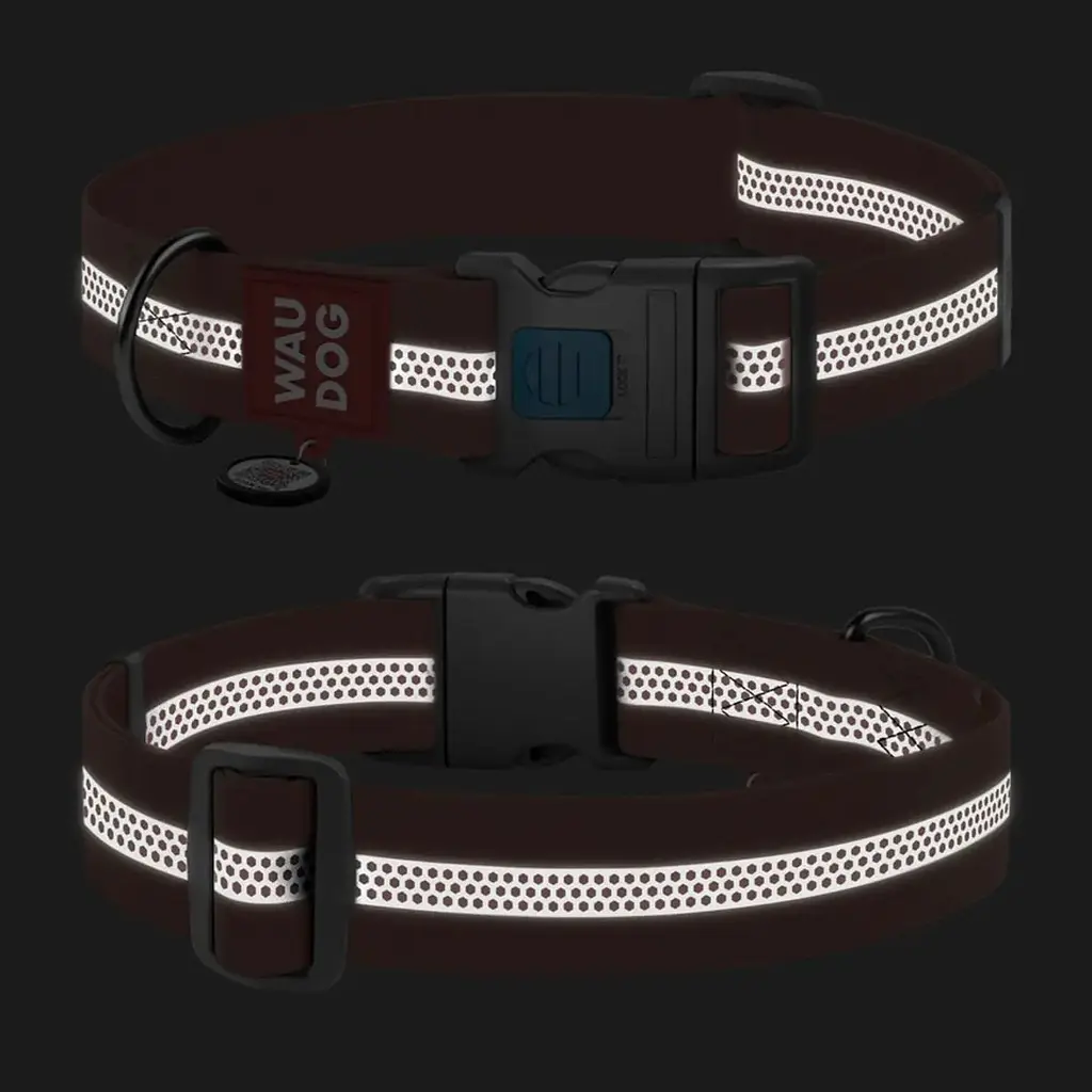 Нашийник для собак водостійкий Waudog Waterproof з QR паспортом, світловідбивний, пластиковий фастекс, XXL, 46-70х4 см, помаранчевий - фото 3