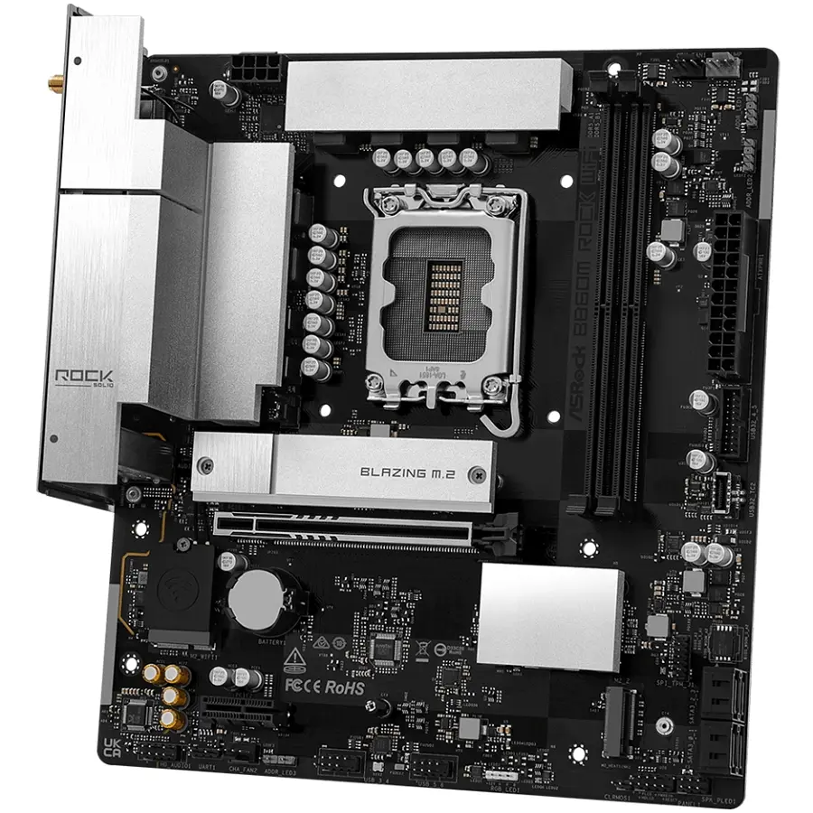 AsRock B860M ROCK WIFI (1851/B860, 2*DDR5, 2*PCIex16, HDMI/DP, 4xSATA, 2xM.2, 2.5Glan, 7.1ch, mATX) - фото 4