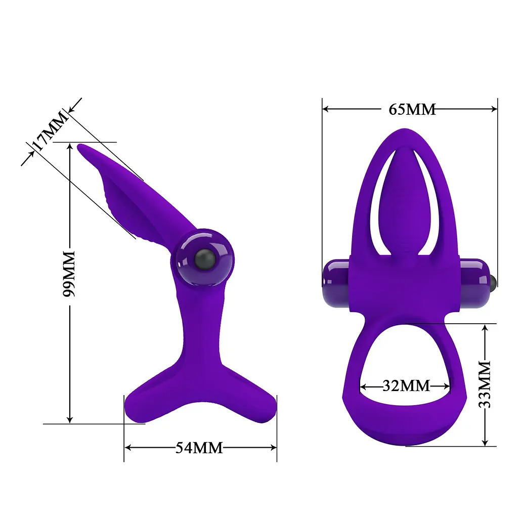 Эрекционное кольцо Pretty Love Vibration Cock Ring 9.9 см фиолетовый - фото 7