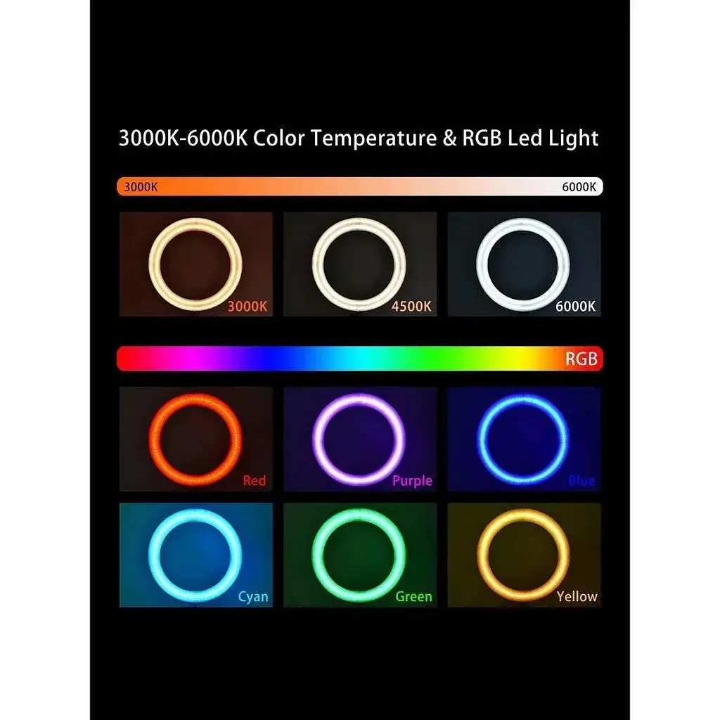 Кільцева LED лампа DK RGB 45 см MJ-45 + Remote + 3 Holders [110248] - фото 8