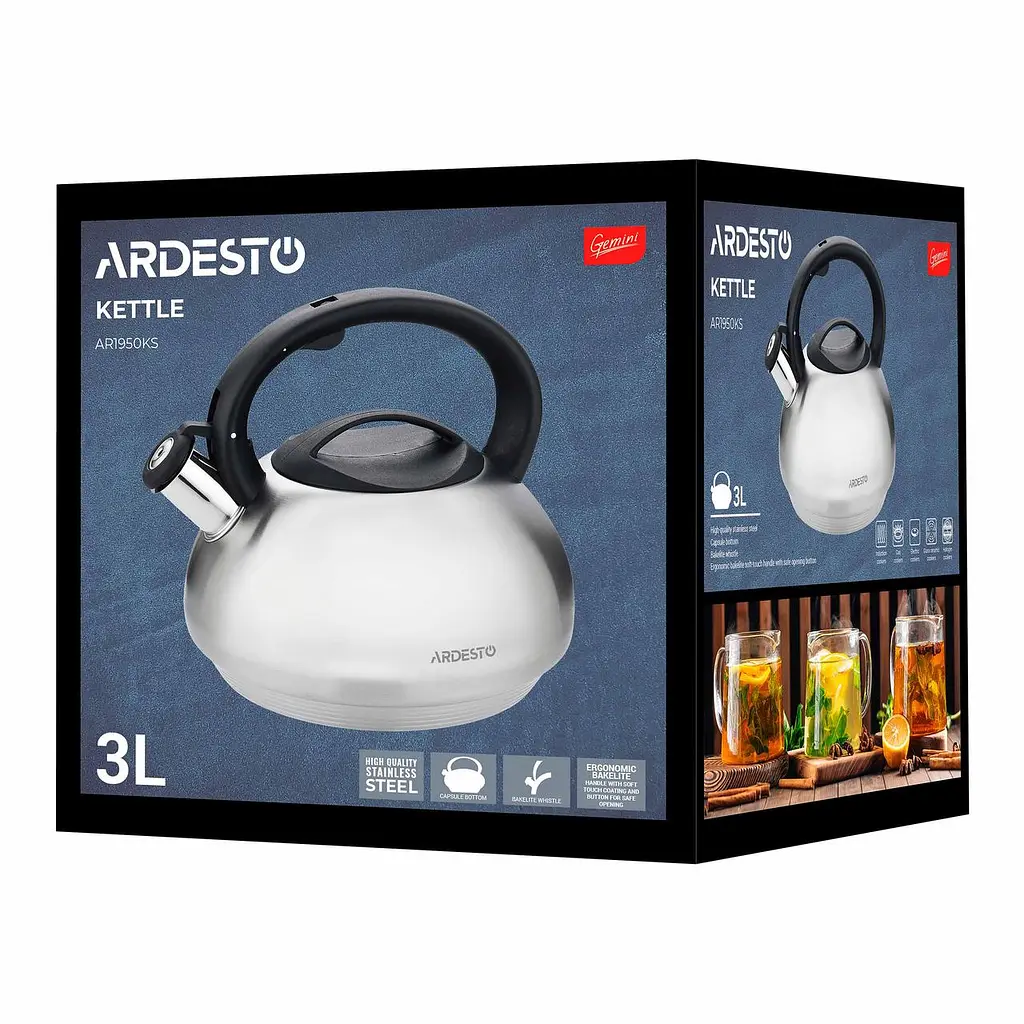 Чайник Ardesto Gemini нержавіюча сталь 3 л (AR1950KS) - фото 4