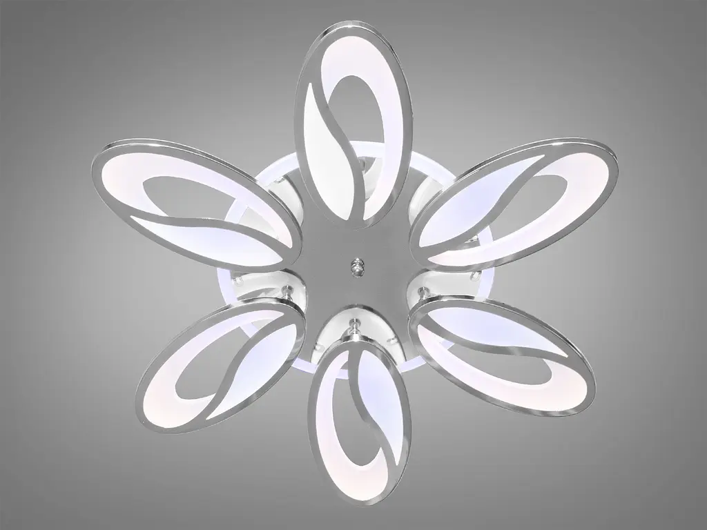 Пристельная плоская лед люстра с пультом, димером, подсветкой, 105W. - фото 2