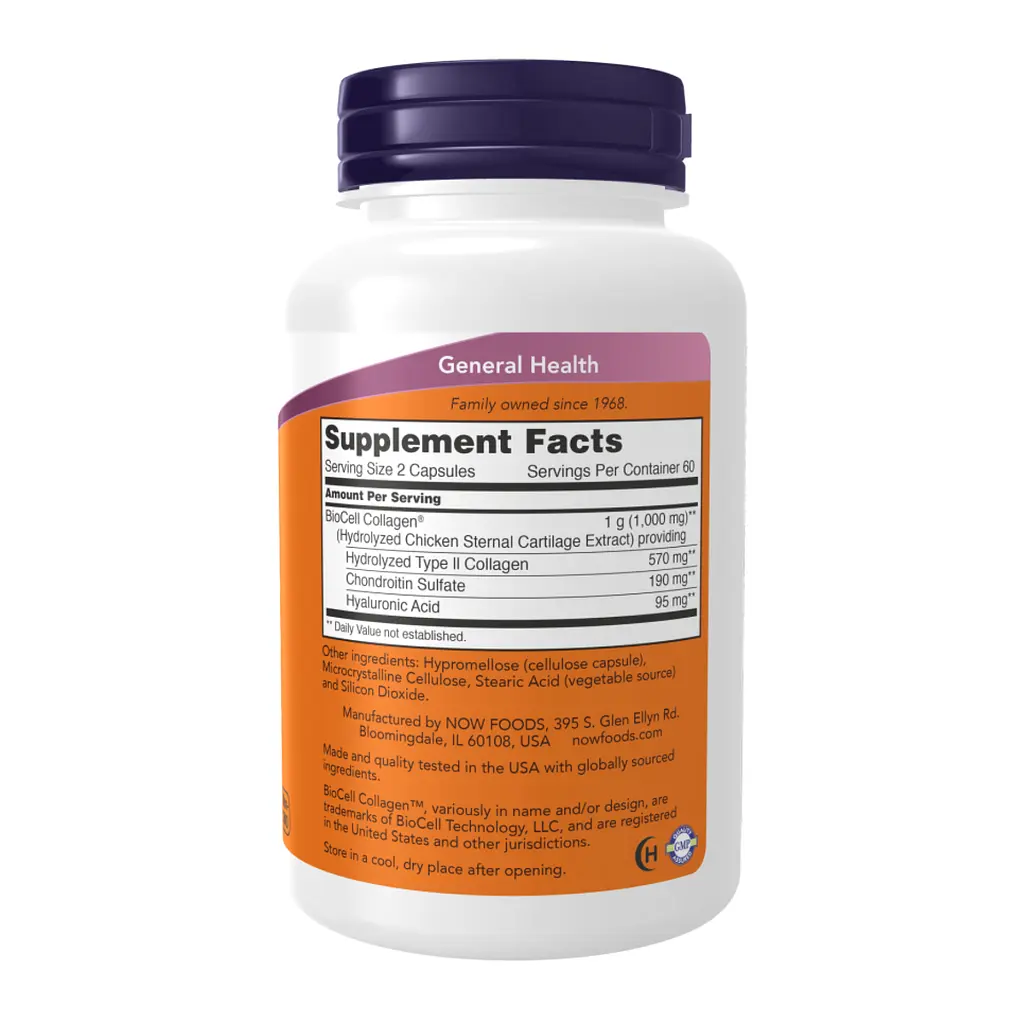 Колаген Now Foods BioCell Collagen Hydrolyzed Type II 120 капсул - фото 2