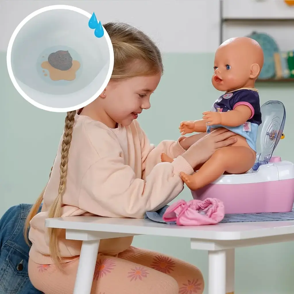 Інтерактивний туалет для ляльок BABY born 36–43 см зі звуком та аксесуарами, рожевий (SKU-182) - фото 6