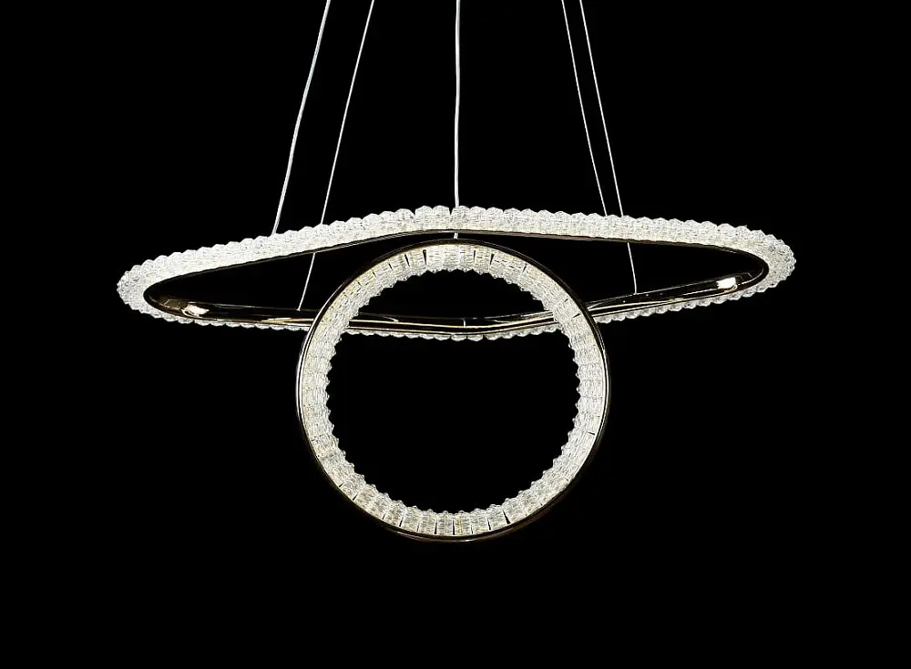Люстра стельова LED Splendid Ray LF9809/2, 2 лампи, регульована температура світла, золотий метал, сучасний стиль для дому - фото 5
