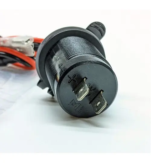 Гніздо під штекер прикурювача врізне з кришкою 1 USB 1 Type-C QC 3.0 PD DC 12-24V 5V Підсвічування Червона (A93B) - фото 3