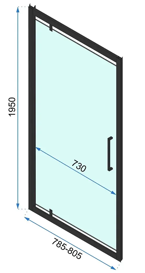Душова кабіна Rea Rapid Swing 80x80 black REA-K6421 + REA-K6408, Чорний матовий, Універсальна, прозрачний, Чорний матовий - фото 6