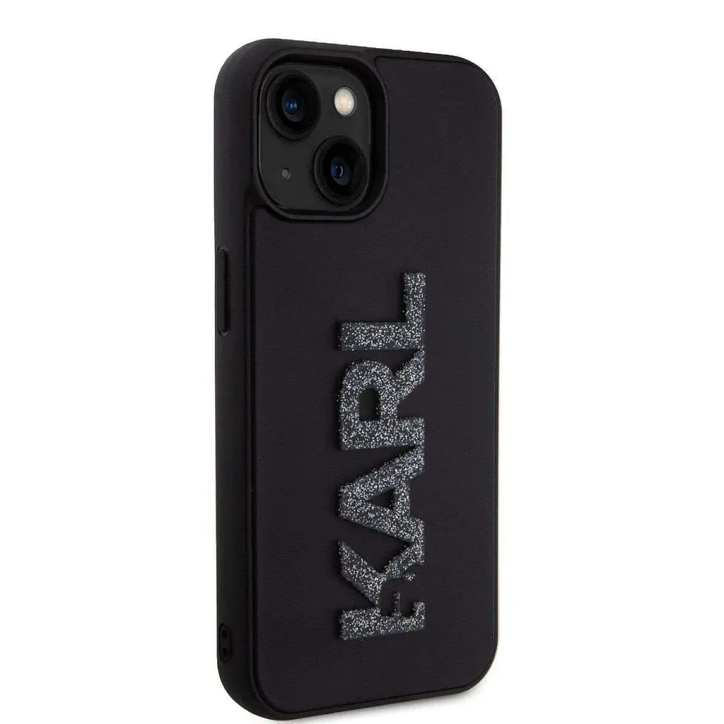 Чехол Karl Lagerfeld 3D Rubber Glitter Logo Karl для iPhOne 15 Black (57983116796) - фото 4