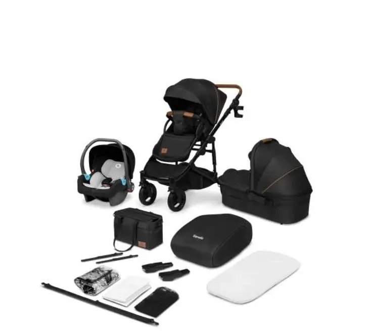 Коляска Lionelo 3 в 1 Mari Tour Black Onyx, черная (LO-MARI TOUR 3IN1 BLACK ONYX) - фото 3