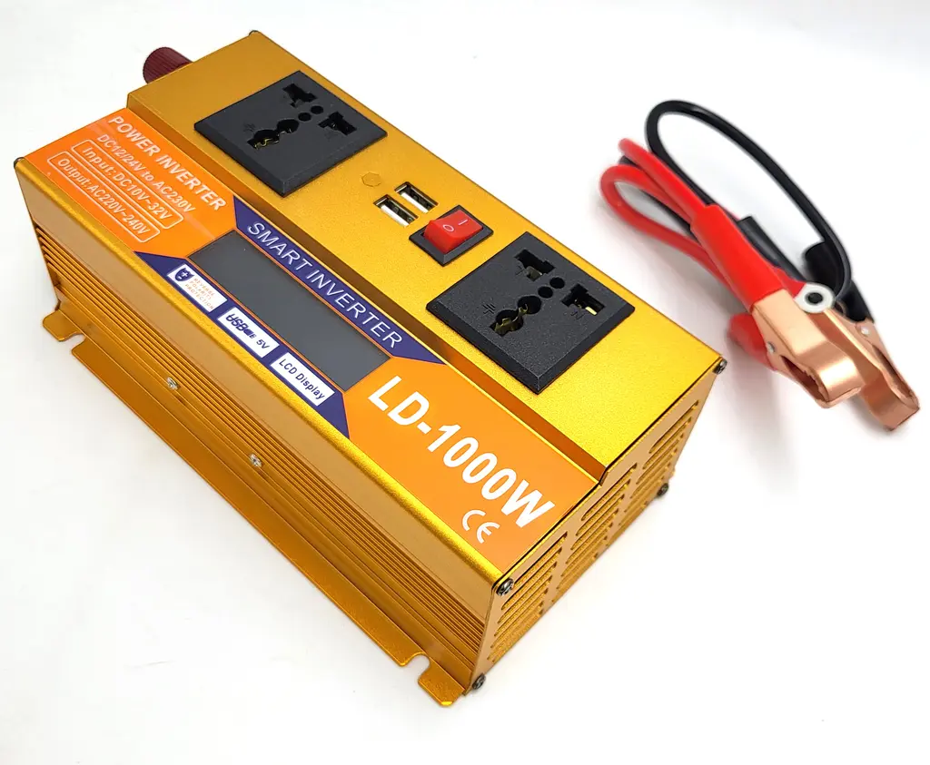 Перетворювач напруги 12 V-220 V 1000 Вт автоінвертор з LCD-екраном 12 V-220 V модифікована синусоїда 1000 W