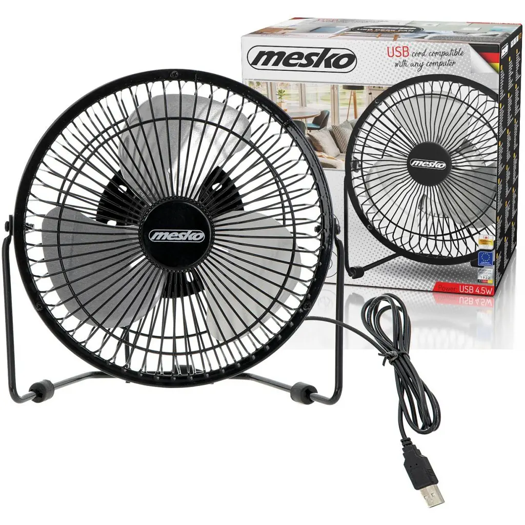 Вентилятор Mesko MS 7322 настільний/ USB/ 4,5Вт/ D=15см/ чорний (MS7322)