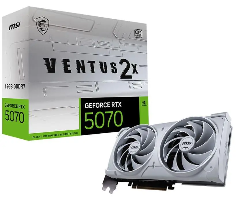 Видеокарта MSI RTX 5070 12G VENTUS 2X OC WHITE (RTX 5070 12G VENTUS 2X OC WHITE) (GDDR7, 192 bit, PCI-E v5.0) - фото 7