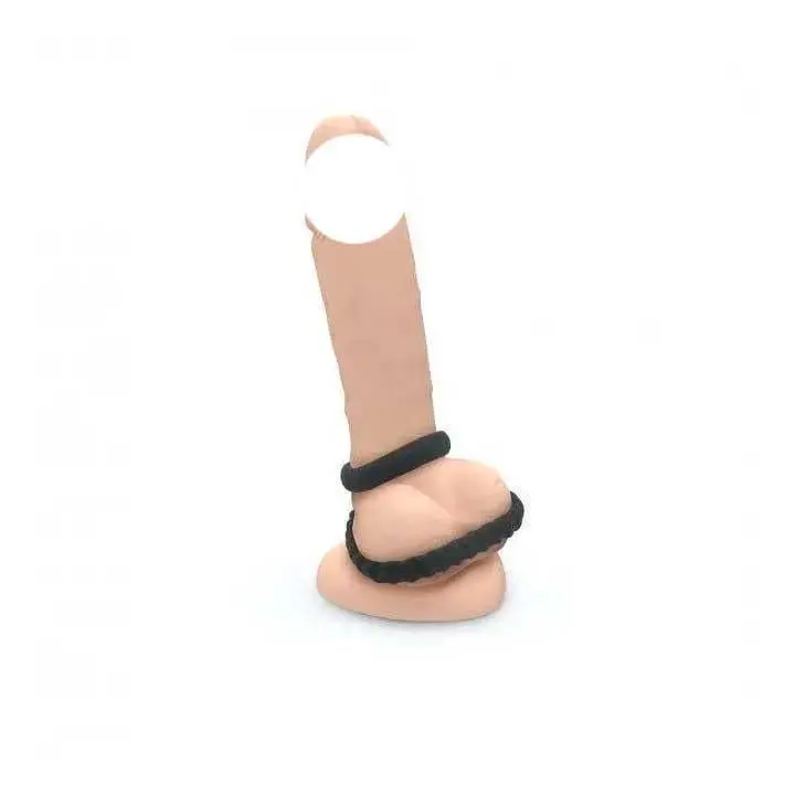 Ерекційне кільце подвійне силіконове Dorcel Dual Ring для затримки Чорний - фото 4