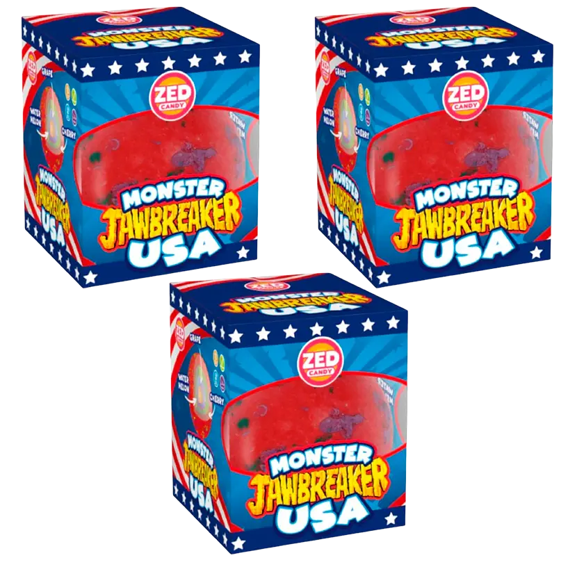 Льодяник з жуйкою всередині Zed Candy Monster USA Jawbreaker In A Box 310 г - фото 5