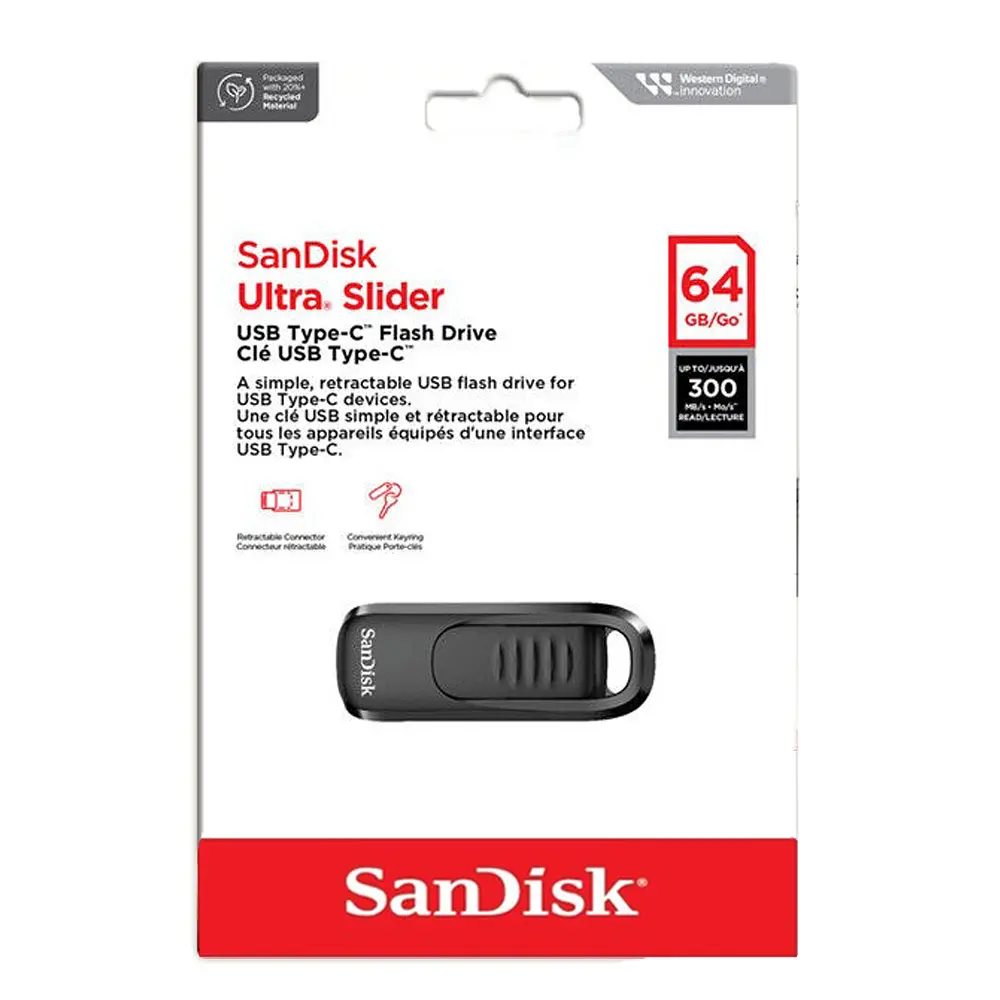 Флеш-накопичувач SanDisk USB 3.2 Gen1 Ultra Slider Type-C 32Gb (200 Mb/s) (SDCZ480-032G-G46) - фото 2