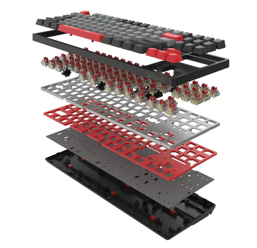 Клавіатура ігрова механічна A4Tech S-87 Bloody Black, BLMS Red Plus Switch, Eng/Rus/Укр - фото 9