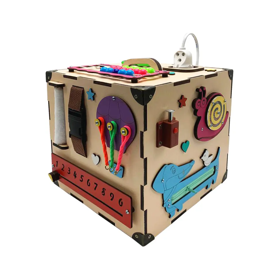 Развивающая игрушка Бизикуб Temple Group TG200172 23х23х23 см Бежевый - фото 2