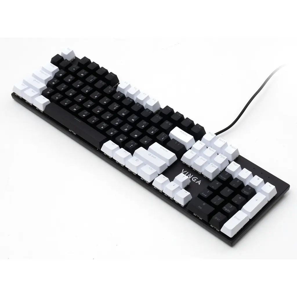 Клавіатура Vinga KBGM-095 LED Orange Switch USB White/Black (KBGM-095Y White/Black) - фото 4