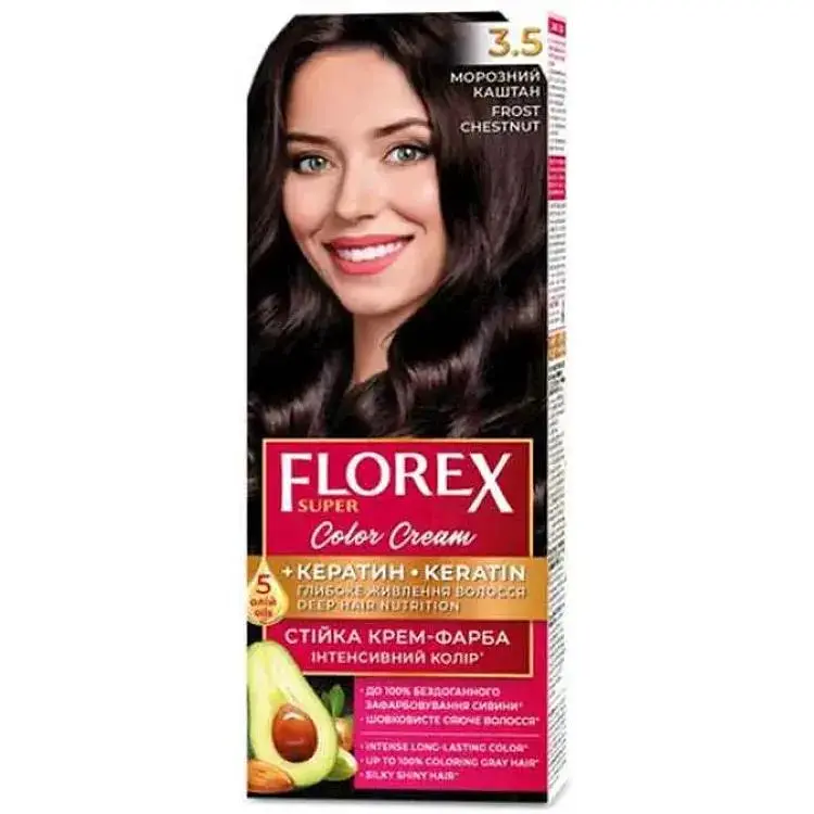 Крем-фарба Florex Морозний каштан КЕРАТИН 3.5