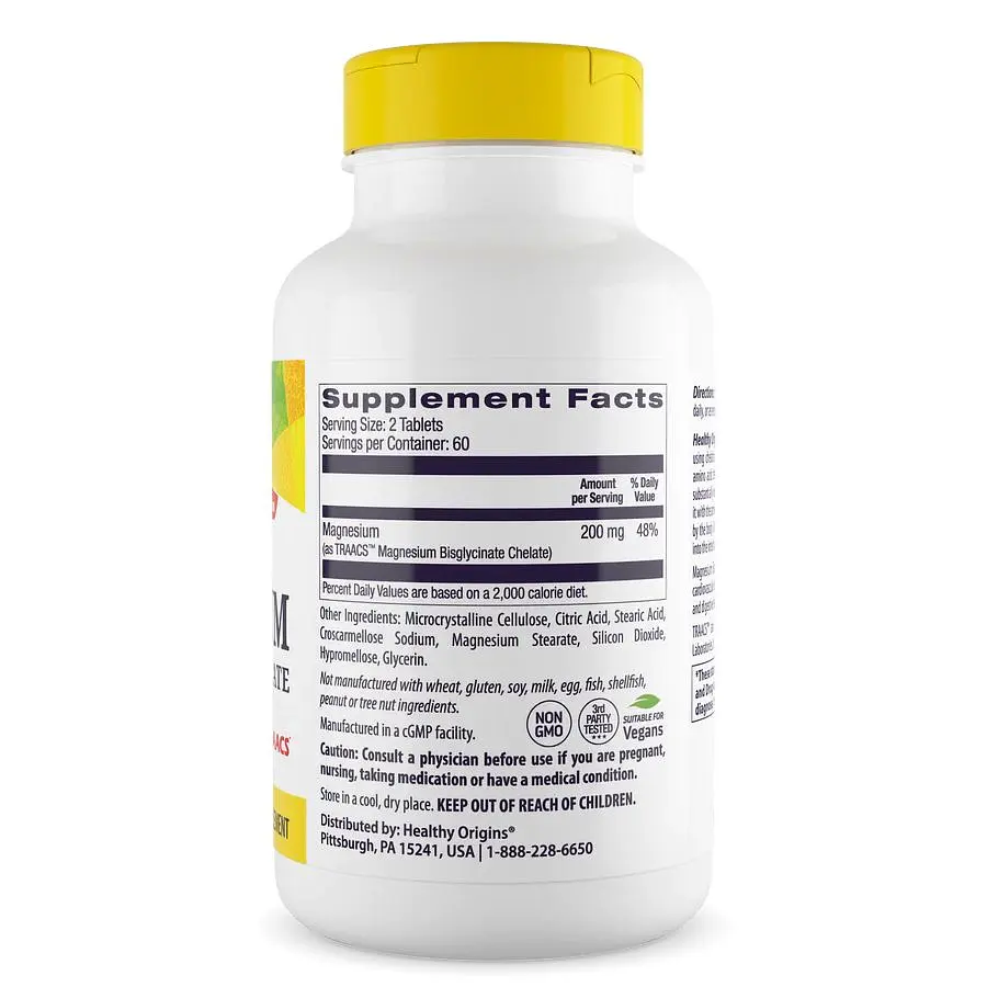 Хелат бісгліцинату магнію Healthy Origins Magnesium Bisglycinate Chelate, 120 таблеток - фото 2