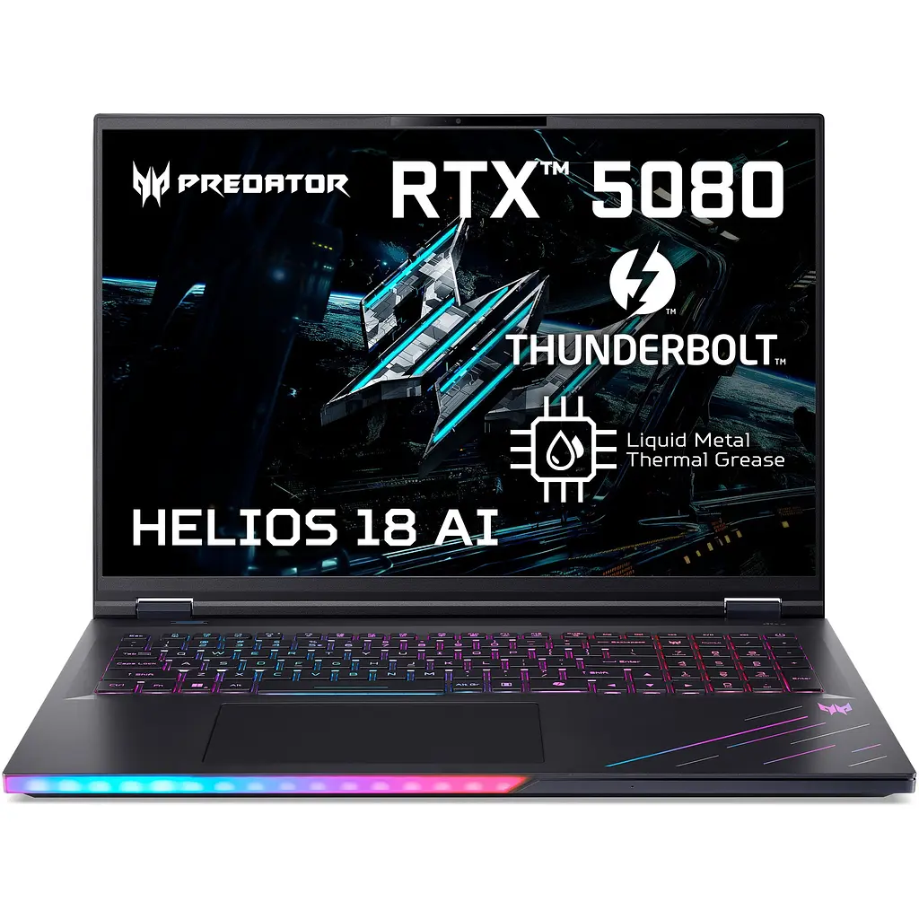 Ноутбук Ігровий Acer Predator Helios 18 AI PH18-73-956S з процесором Intel Core Ultra 9 275HX pana la 5.4GHz, 18'', WQXGA, IPS, 250Hz, 128GB DDR5 RAM, 6TB SSD, NVIDIA GDDR7, Windows 11 Home, Abyssal чорний - фото 3