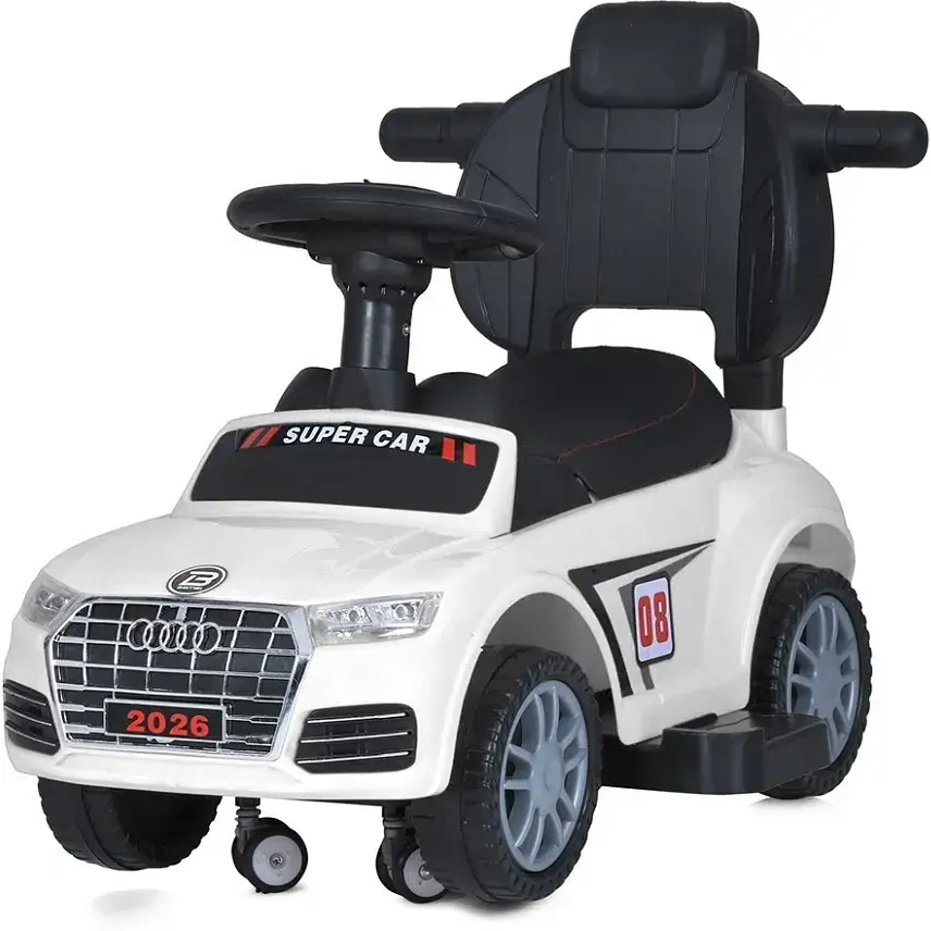 Дитяча каталка-толокар Bambi Racer M 5045L-1 з батьківською ручкою білий - фото 2