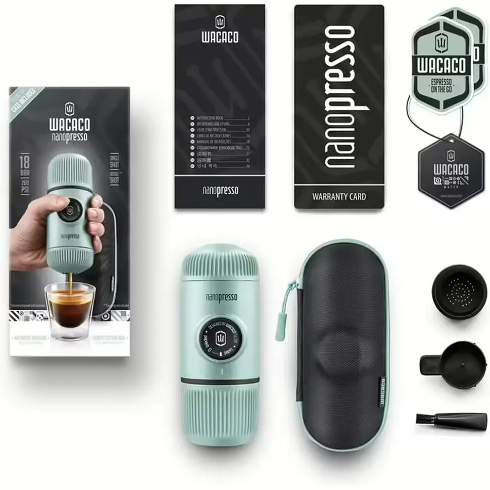 Еспресо-кавоварка Wacaco Nanopresso 18 бар 80 мл Чорно-бірюзовий (2772991931) - фото 2
