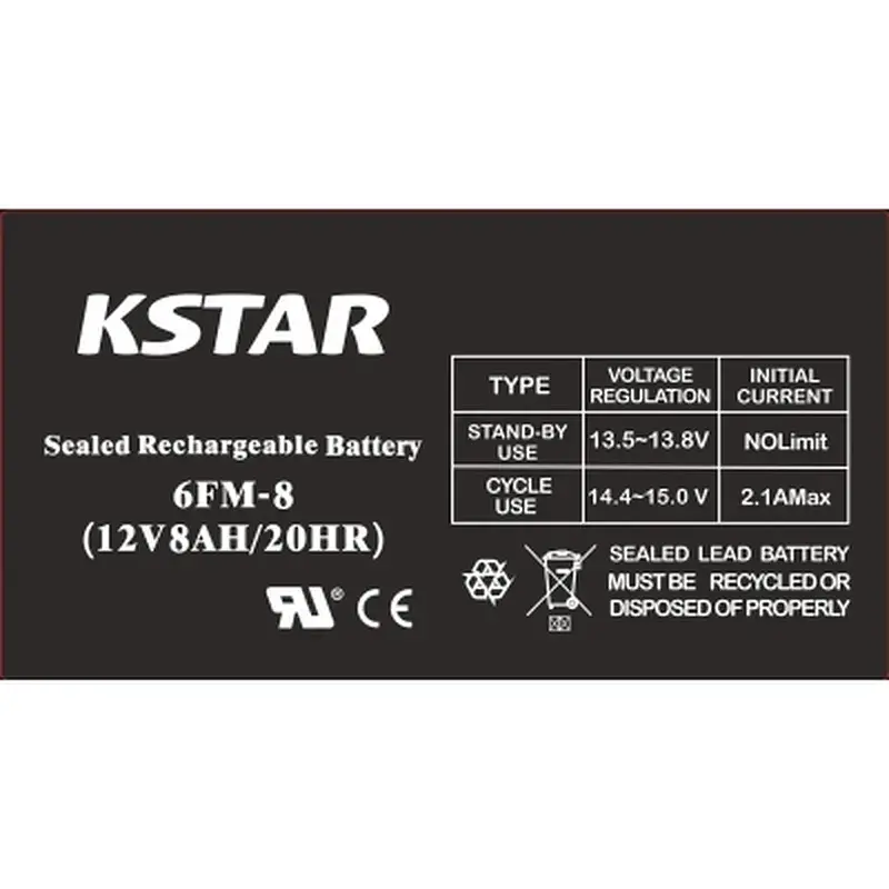 Батарея до ДБЖ Kstar 12V 8Ah (6-FM-8) - фото 2