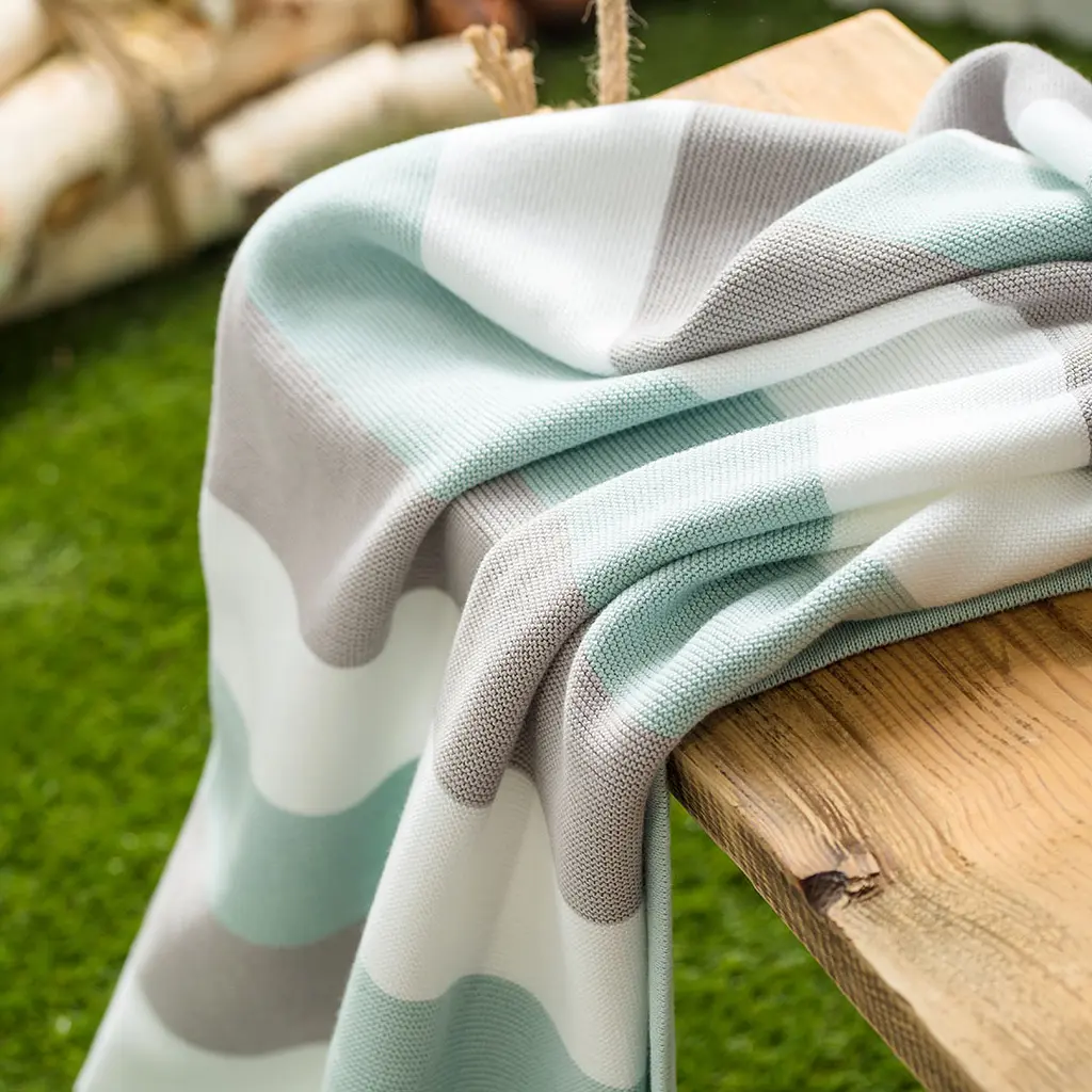 Дитячий плед в'язаний Ideia + шапочка 90х70 см (8-29909 св. зелений) - фото 5