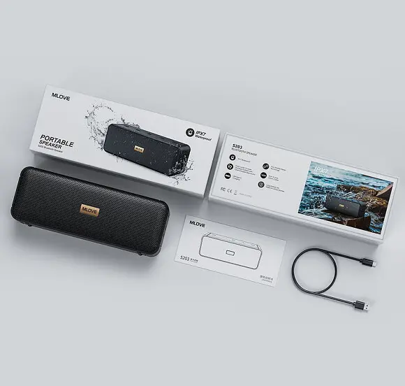 Портативная акустика Mlove S203 IPX7 Waterproof черная - фото 2