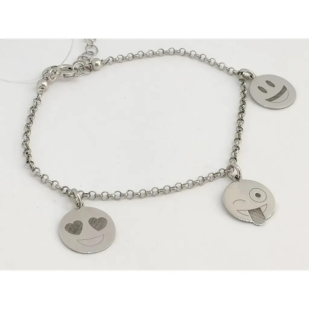 Срібний браслет Qvaliz Смайлики. 905-LU2675 18 - фото 2