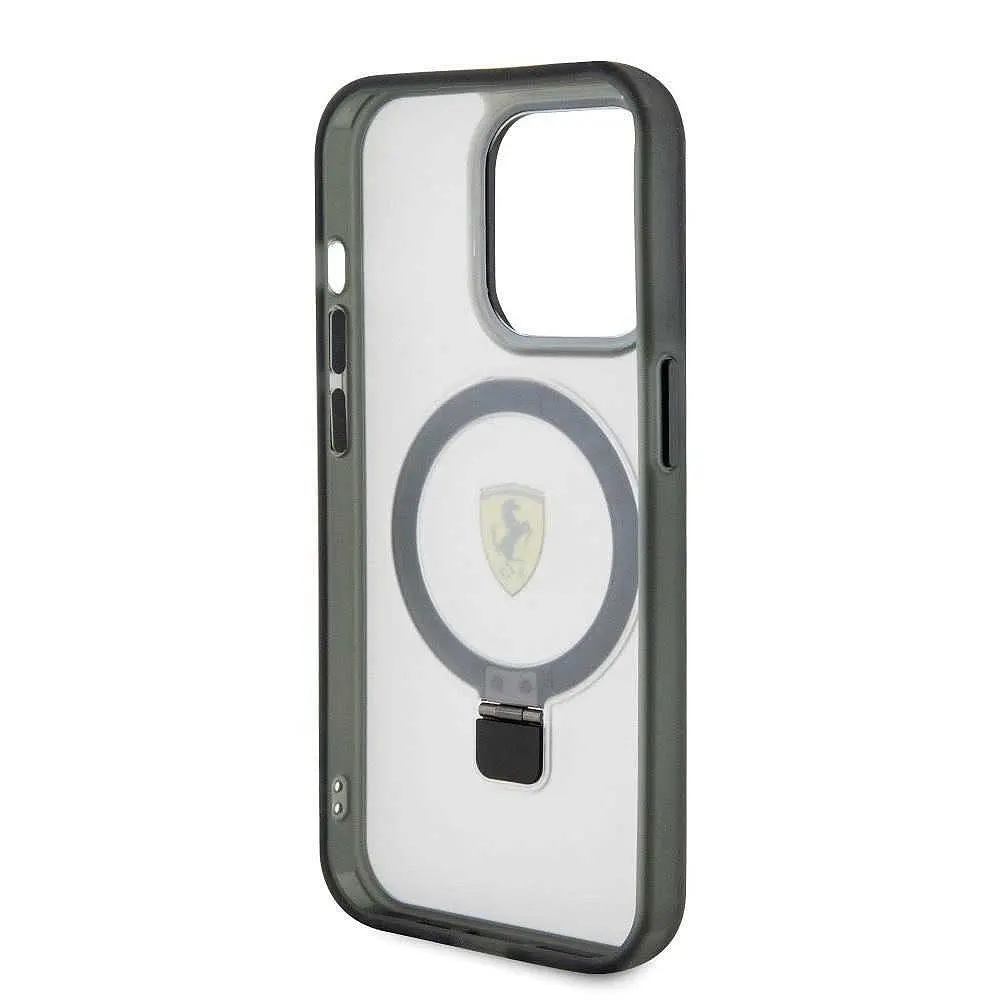 Чехол Ferrari Ring Stand MagSafe для iPhOne 15 Pro Max Черный/прозрачный (57983116751) - фото 6