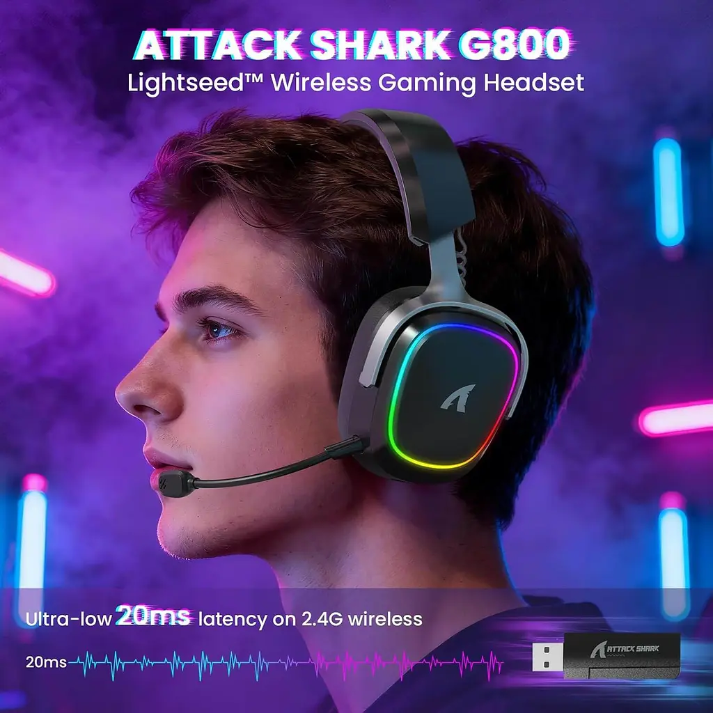 Навушники ATTACK SHARK G800 Чорні - фото 8