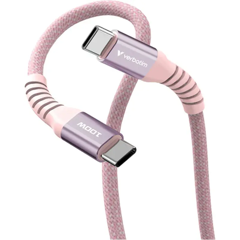 Дата кабель USB-C to USB-C 1.2m Magnetic 100W pink Verbatim (31857) - фото 2