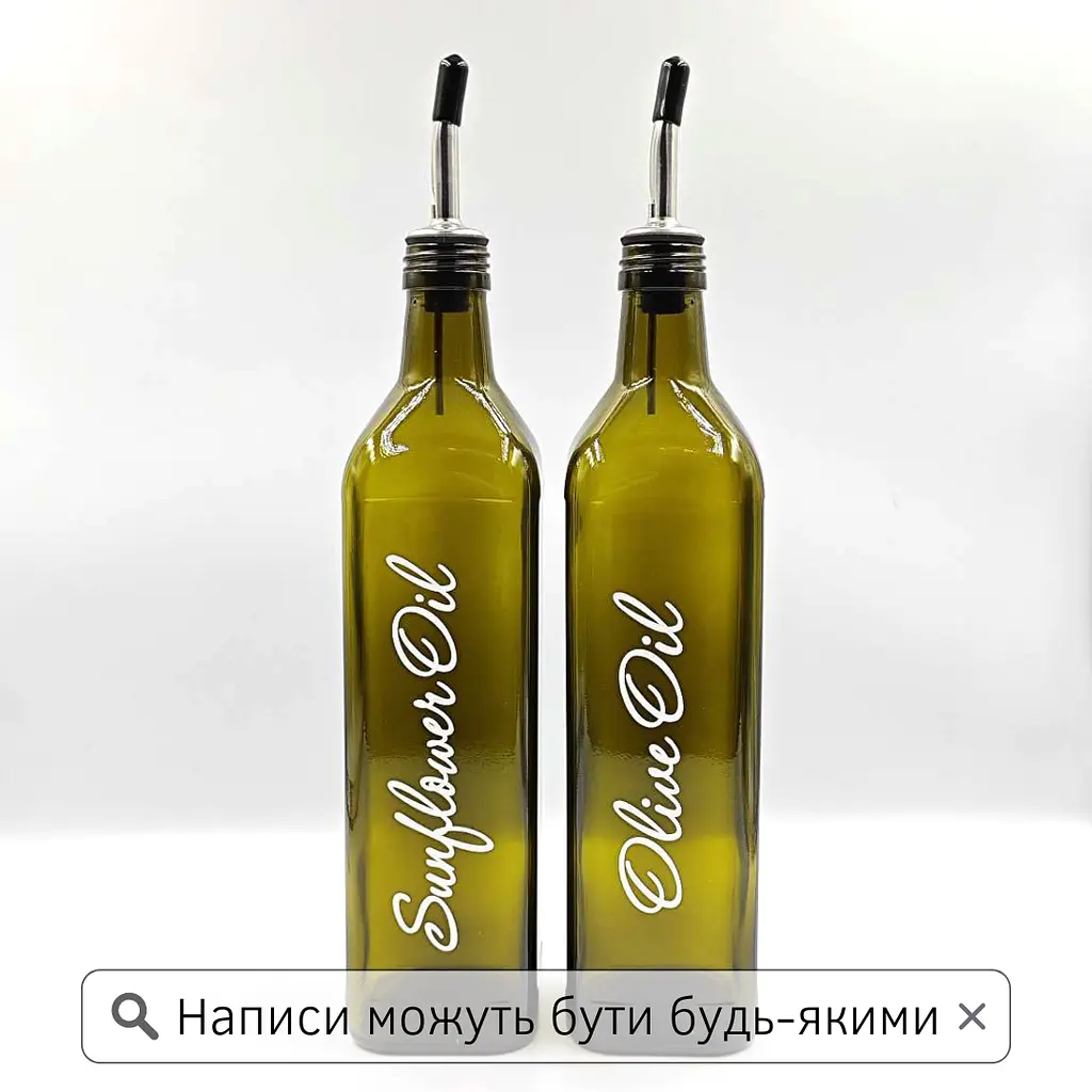 Набір скляних пляшок для олії та оцту 2 шт. з дозатором 750 мл (англ.) - фото 2