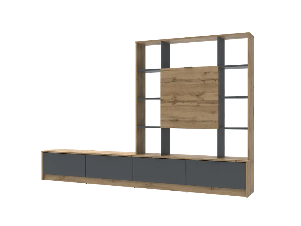 Стінка в вітальню Doros Капрі Тахо/Графіт 240х33х153 см (80388682) - фото 2