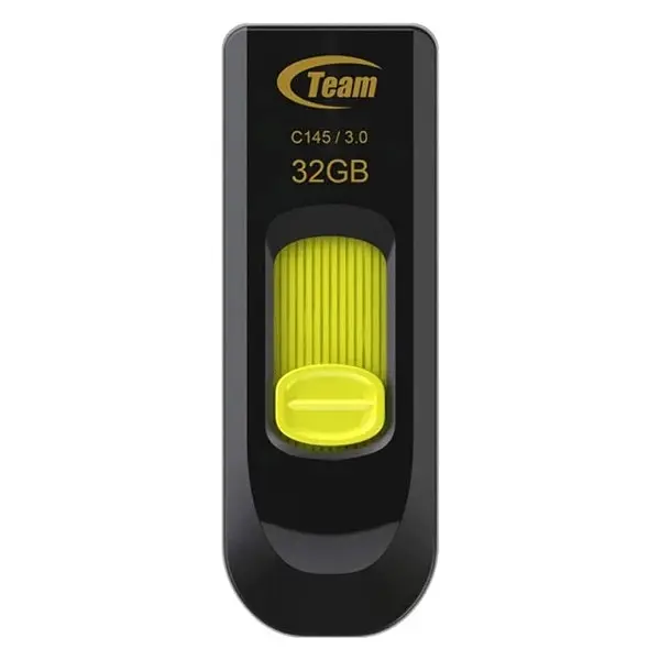 Флеш накопичувач Team C145 32 GB USB 3.0 висувна чорно-жовта - фото 4