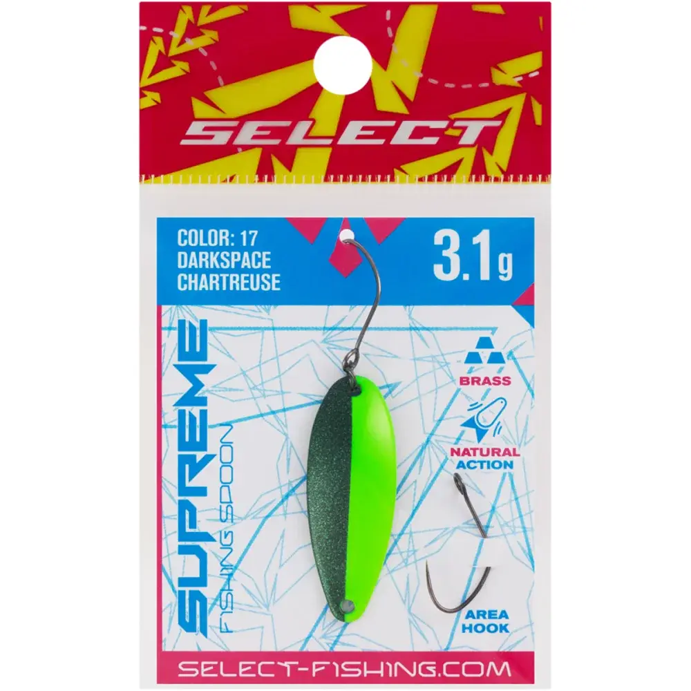 Блесна Select Supreme 3.1g 34mm #17 DarkSpace Chartreuse - фото 2