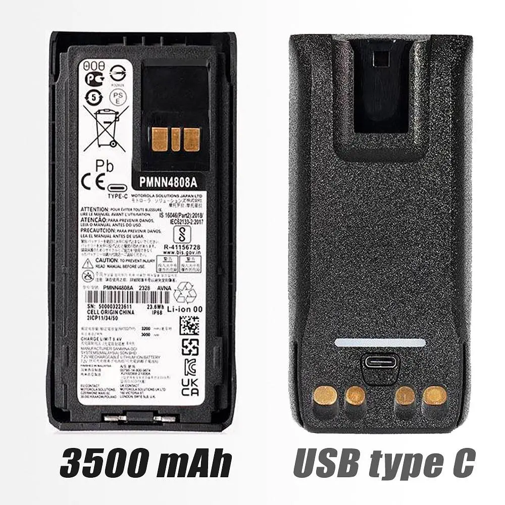 Акумулятор для Рації Motorola R7 R7A 3500 mAh з USB-C Батарея на Радіостанцію Моторолу Р7 Р7А PMNN4808A - фото 2