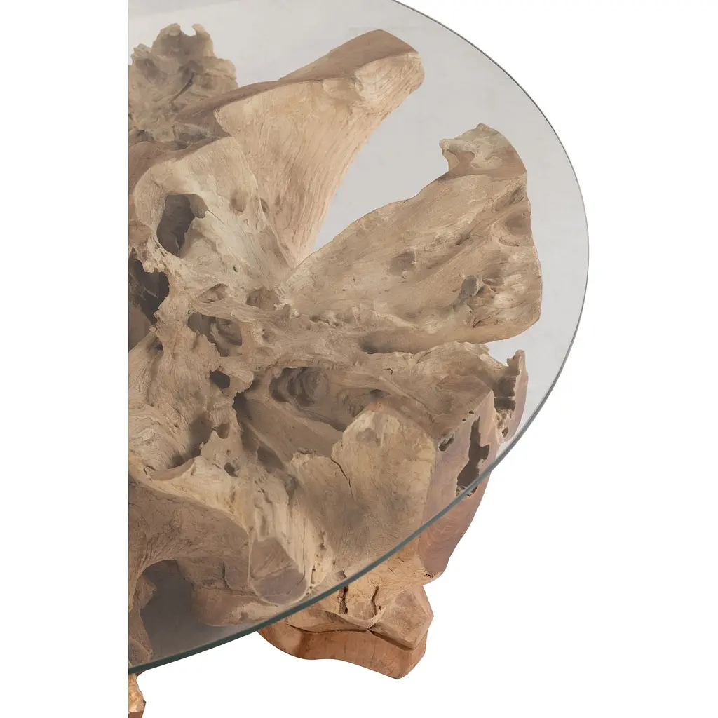 Кавовий столик J-line на великому масиві дерева ручної роботи D-100 см (20978) - фото 3