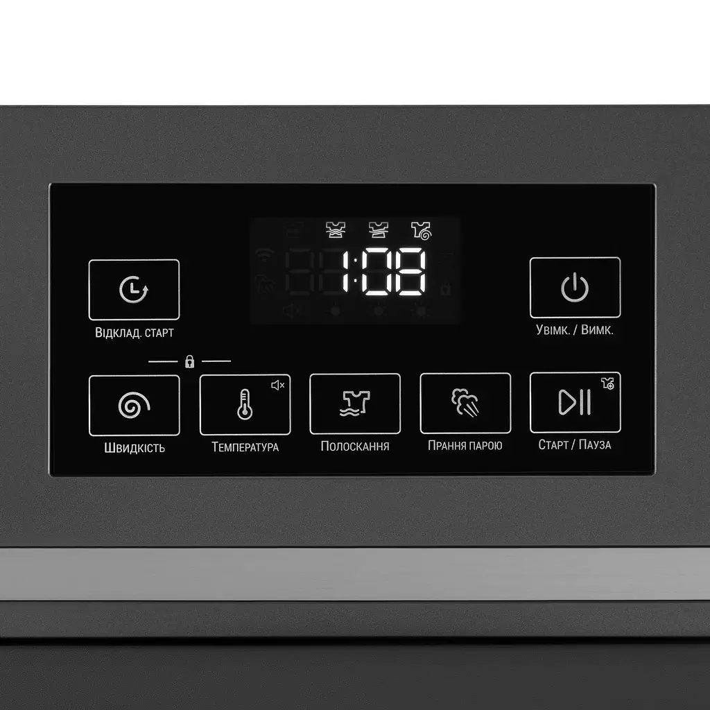 ARDESTO Пральна машина фронтальна Black Mars, 8кг, 1200, А+++, 55см, дисплей, пара, інвертор, сірий - фото 5