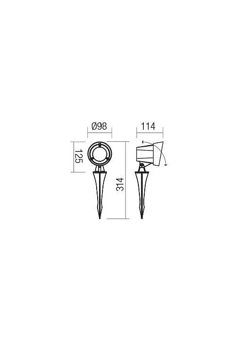 Ландшафтний світильник ZIGGY PR LED COB 12W IP65 DG 3000K(5.1.2) Redo 90110 - фото 2