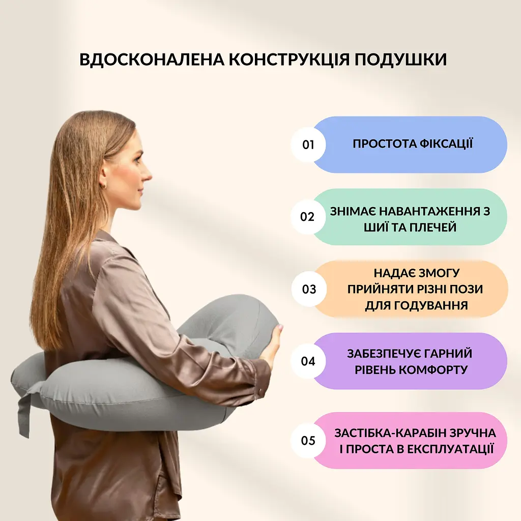 Подушка для кормления Sei Design диванчик серо-бежевый 60х70х16 см (8000036177_серый-беж) - фото 5
