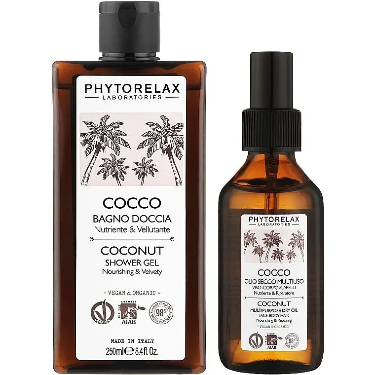 Подарочный набор Phytorelax Laboratories Sublime Cuddles Coconut: гель для душа 250 мл + масло 100 мл - фото 2