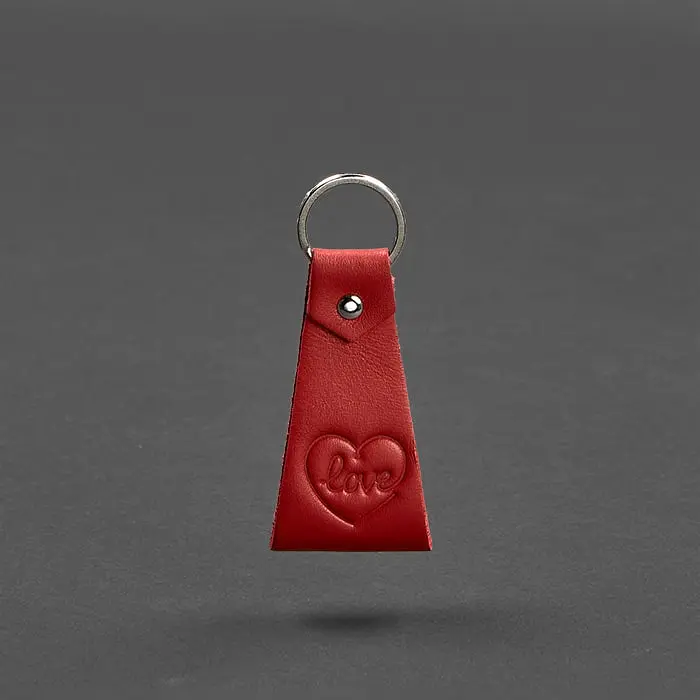 Шкіряний червоний брелок-петля - фото 4