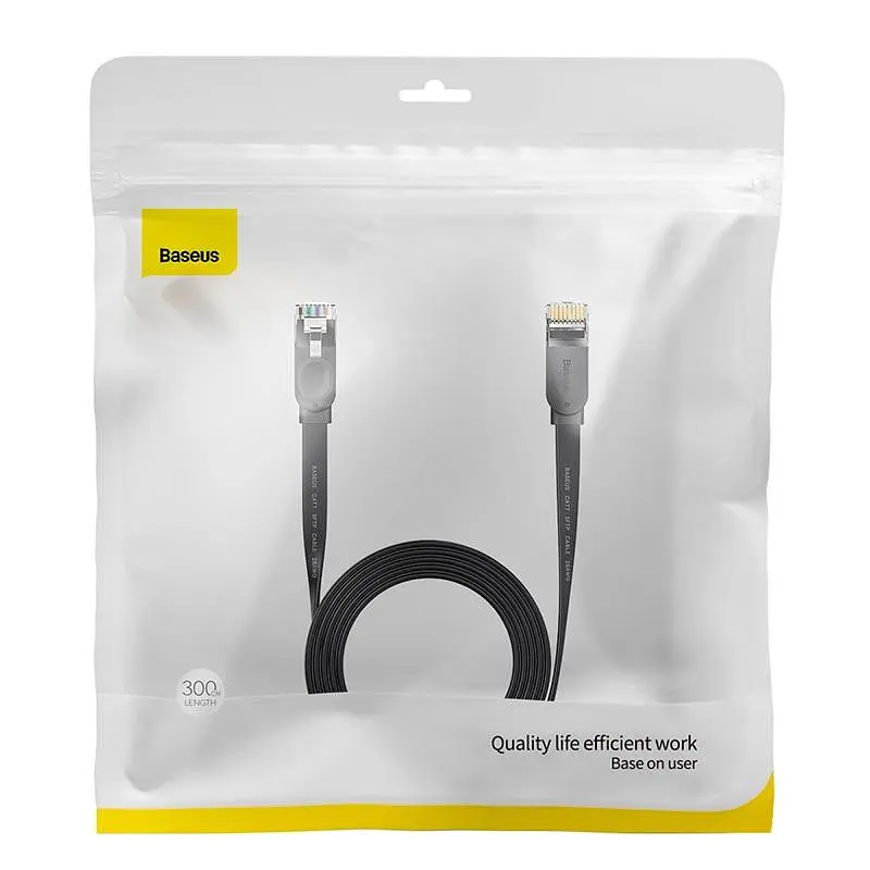 Кабель Baseus high Speed Six types of RJ45 Gigabit network cable (flat cable) 3M - фото 2