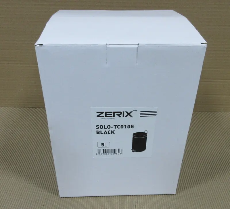 Відро для сміття кругле Zerix Solo-TC0105 5 л чорний black ZX5898, Чорний матовий - фото 5