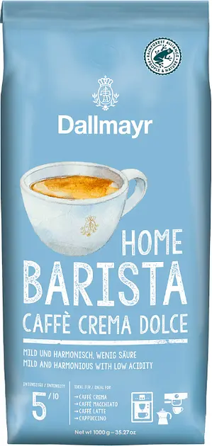 Кава в зернах Dallmayr Barista Caffe Crema Dolce 1кг (4008167043805)